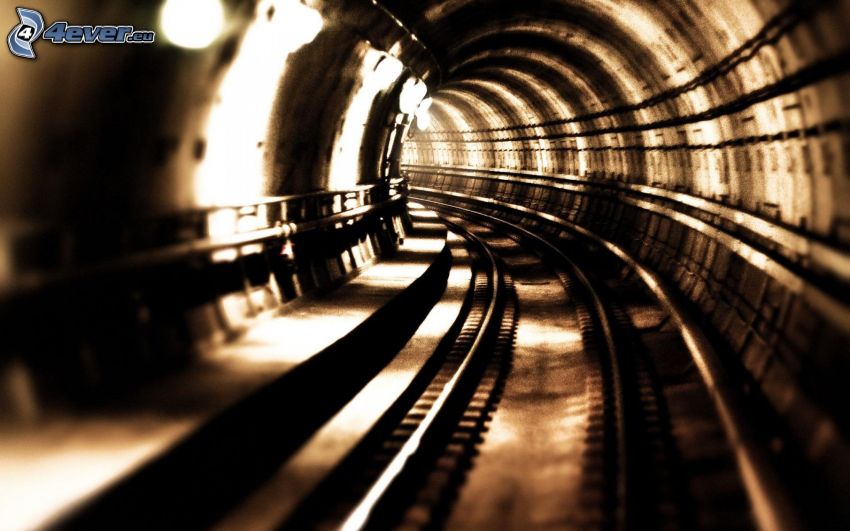 Tunnel, U-Bahn, Schienen
