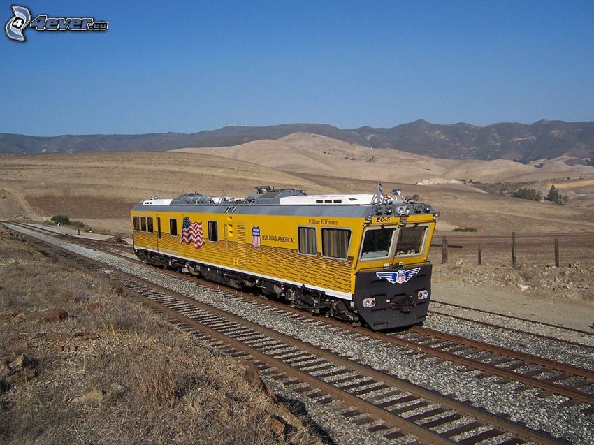 Lokomotive, Union Pacific, Berge, Schienen