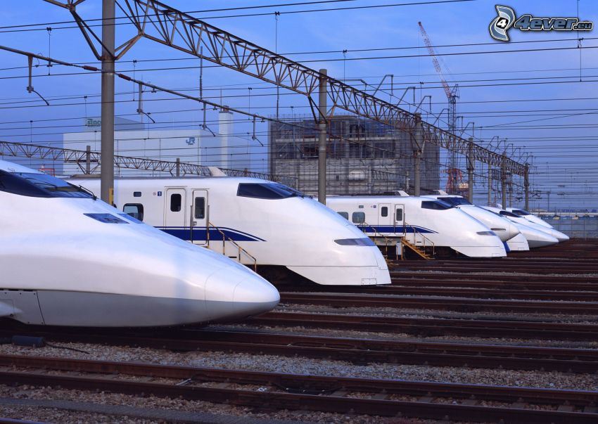 Shinkansen, Hochgeschwindigkeitszüge, Bahnhof, Schienen