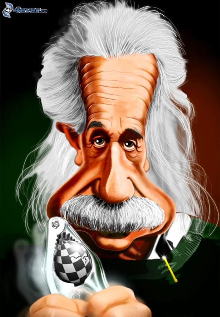 Albert Einstein, Karikatur