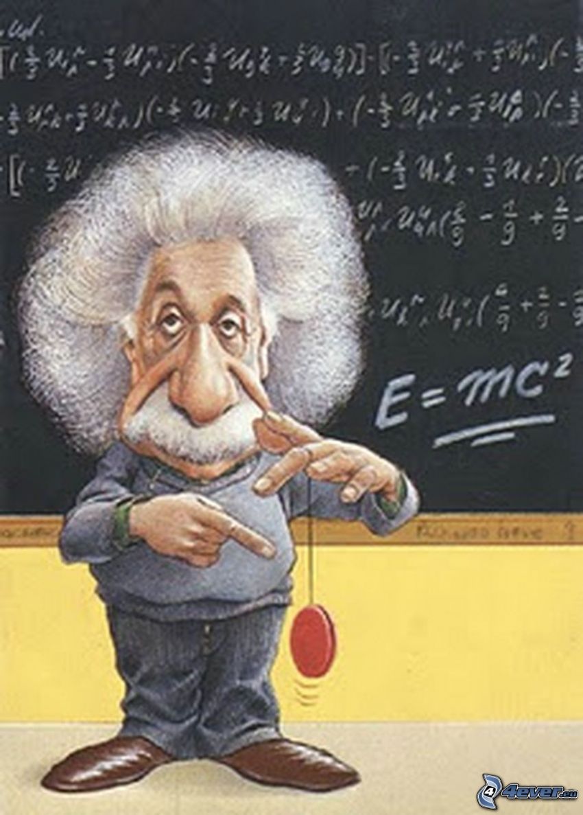 Albert Einstein, Karikatur