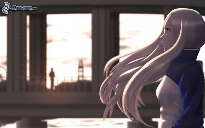 Anime Mädchen, langes Haar