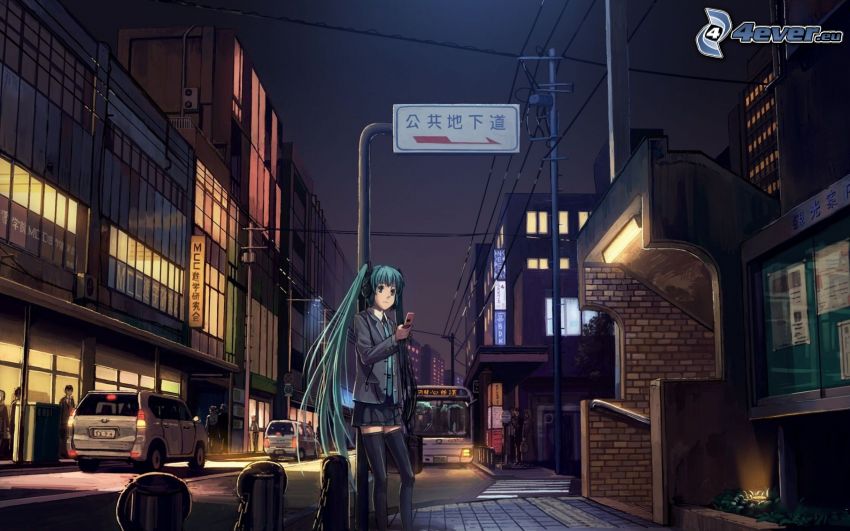 Anime Mädchen, Straße