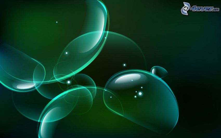 Blasen, grüner Hintergrund