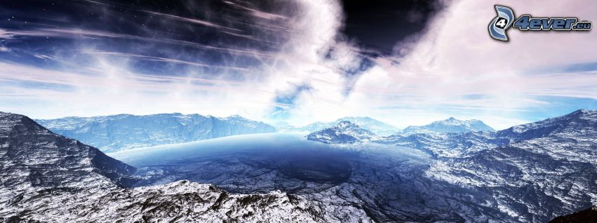 digitale Berge, Wolken
