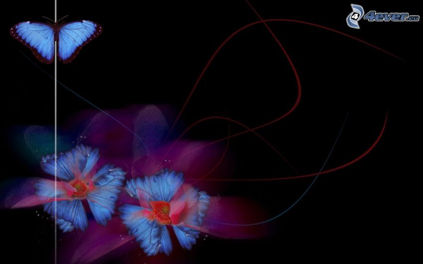 digitale Blumen, Schmetterling