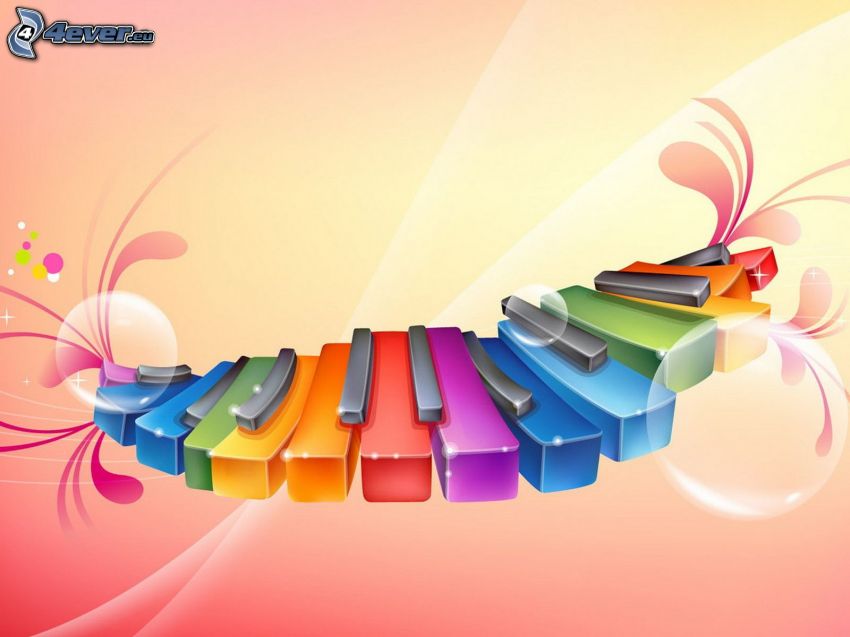 farbiges Klavier