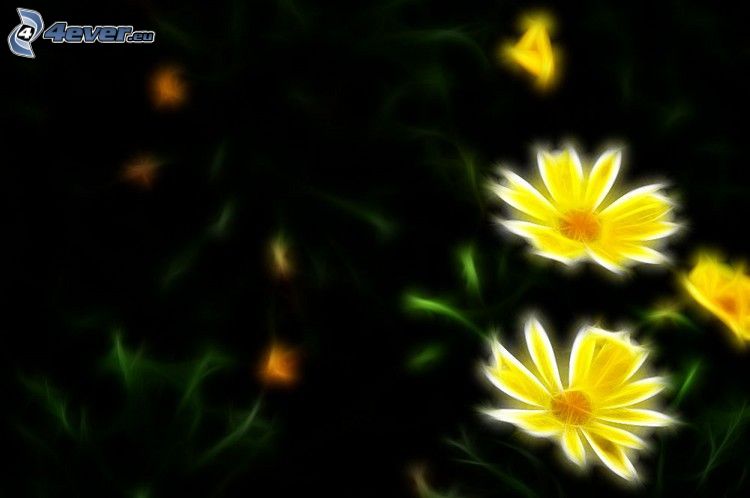 gelbe Blumen, Fraktal