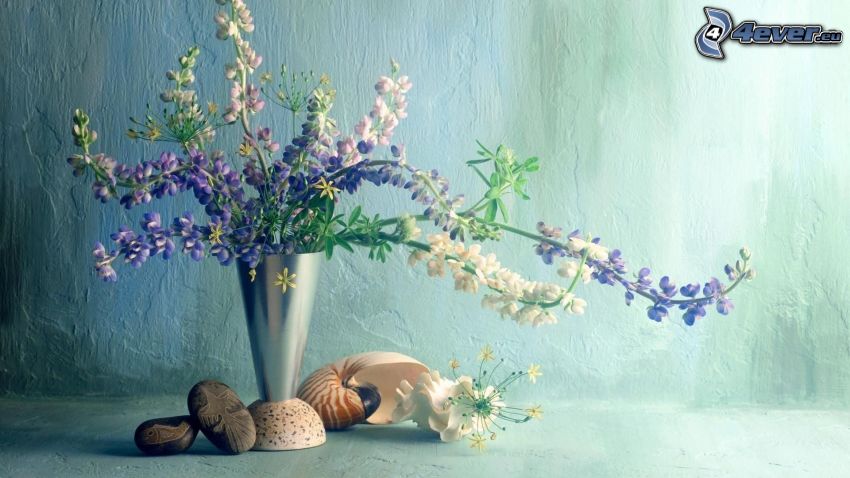 Feld Blumen in einer Vase