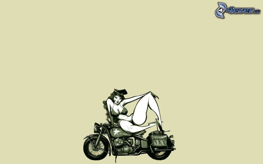 Frau auf einem Motorrad