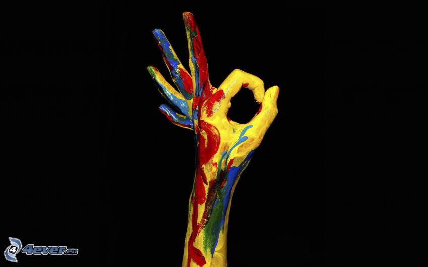 Hand, kolorierte Hand