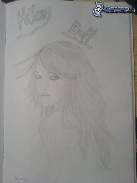 Hilary Duff, Zeichnung