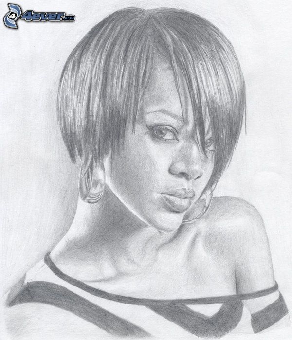 Rihanna, Zeichnung, Kunst