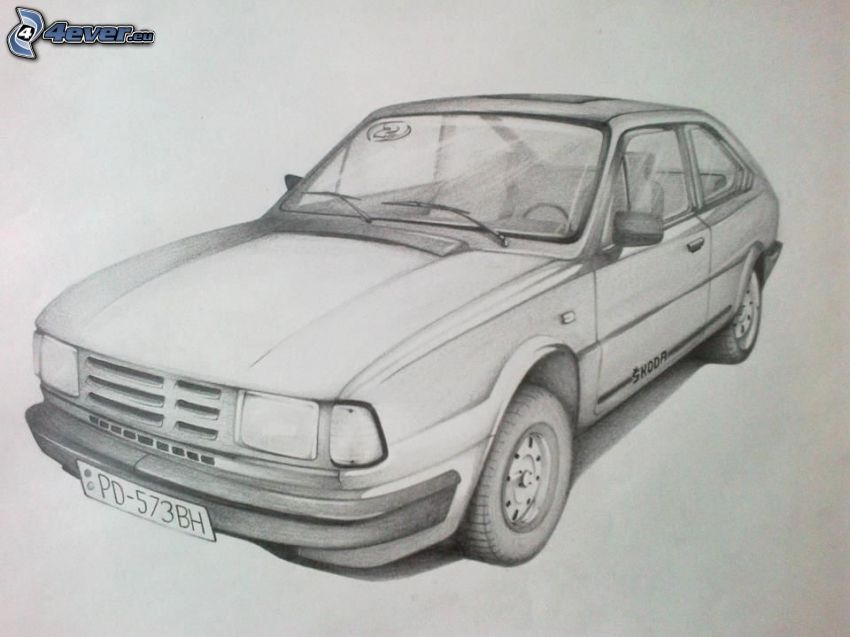 Škoda 120, gezeichnetes Auto