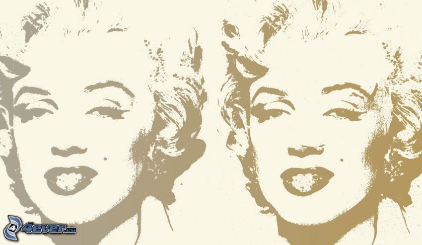 Marilyn Monroe, gezeichnetes Gesicht