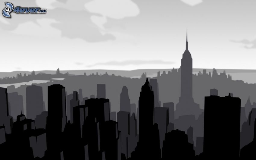 Silhouette der Stadt, Manhattan, Empire State Building
