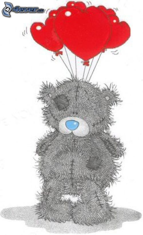 Teddybär mit Luftballons