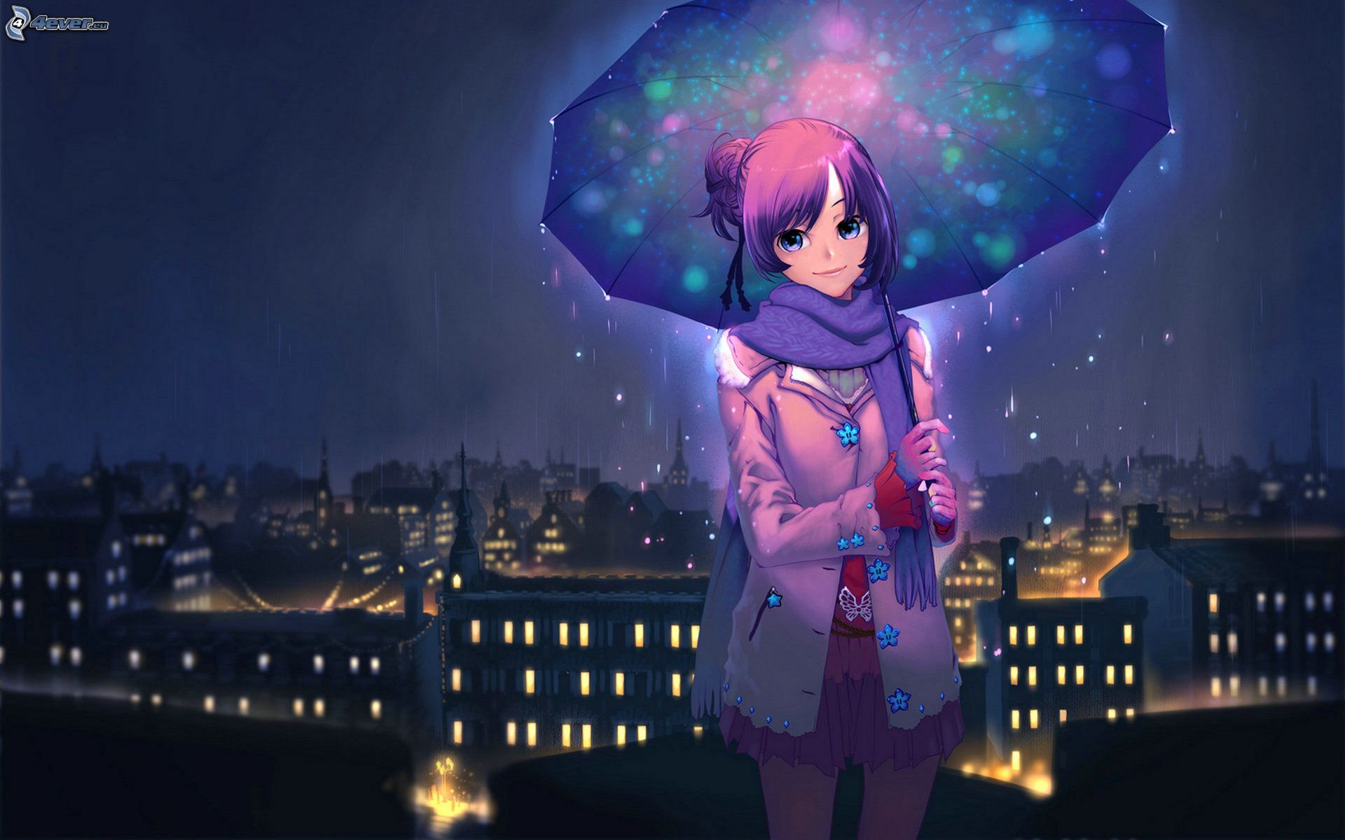 anime kerl mit regenschirm