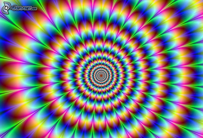 optisk illusion, färgade ringar