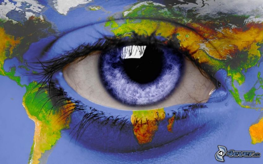 blå ögon, världskarta