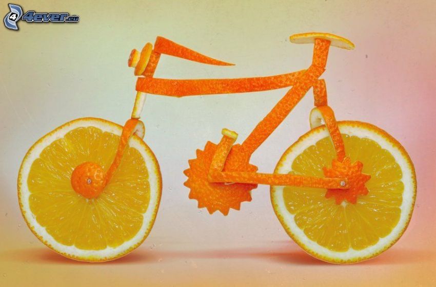 cykel, apelsin