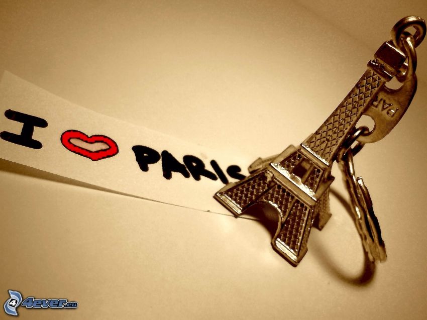 Eiffeltornet, I Love Paris, nyckelring, accessoar