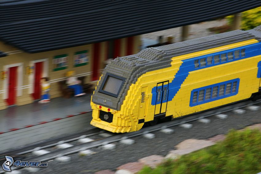 Lego, tåg, järnvägsstation