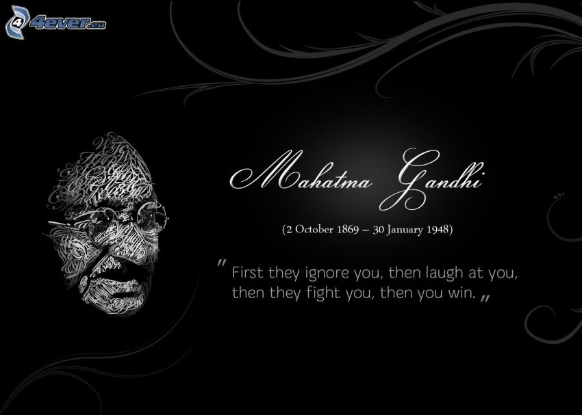 Mahatma Gandhi, citat, ansikte