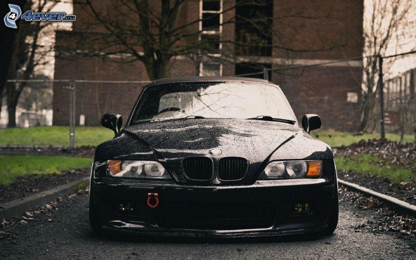 BMW Z3, svart, vattendroppar