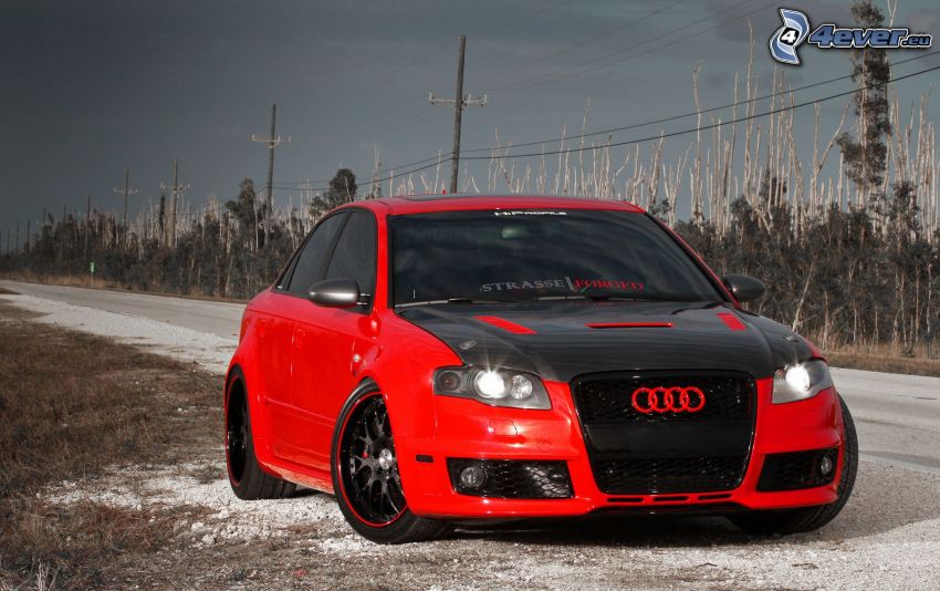 Audi RS4, väg, elledningar