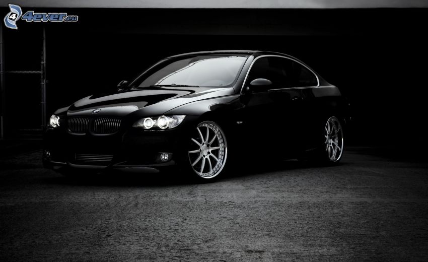 BMW, svartvitt foto
