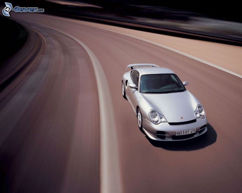 Porsche 911 GT2, väg, kurva, fart