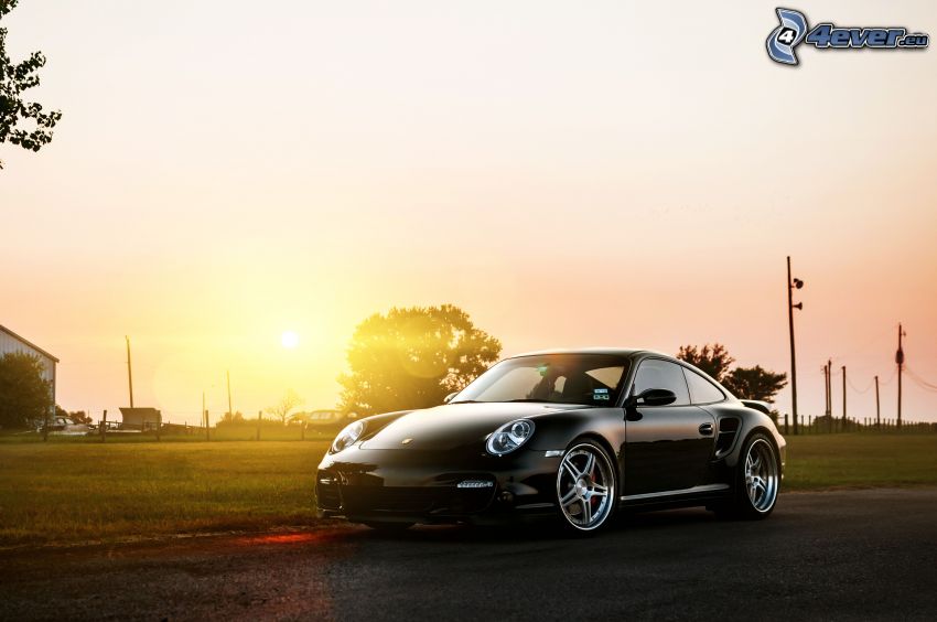 Porsche 997 GT3, solnedgång