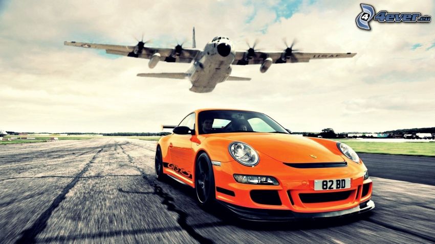 Porsche GT3R, flygplan, fart