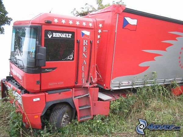 lastbil, Renault, olycka