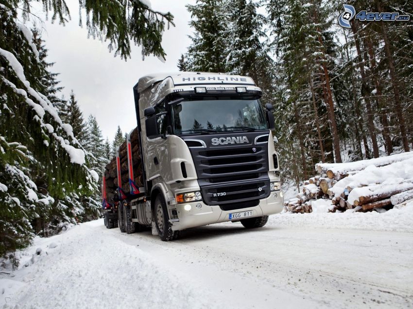 Scania R730, snö