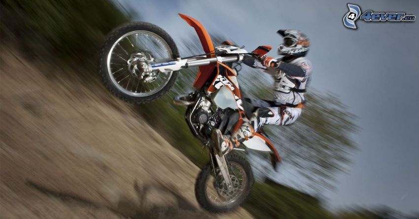 motocross, KTM, motorcykelförare, fart, akrobatik, hopp på motorcykel