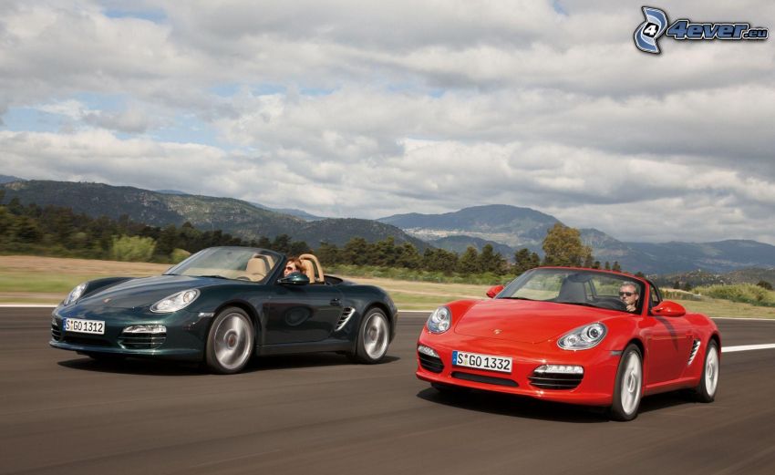 lopp, Porsche Boxster, cabriolet, fart