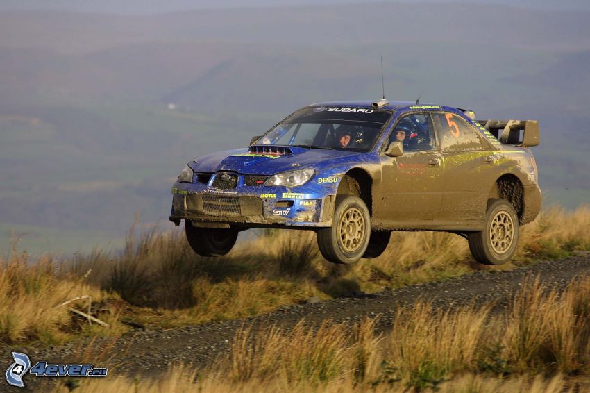 Subaru, rally, hopp