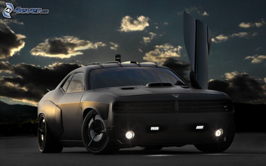 Dodge Challenger, dörr, mörker