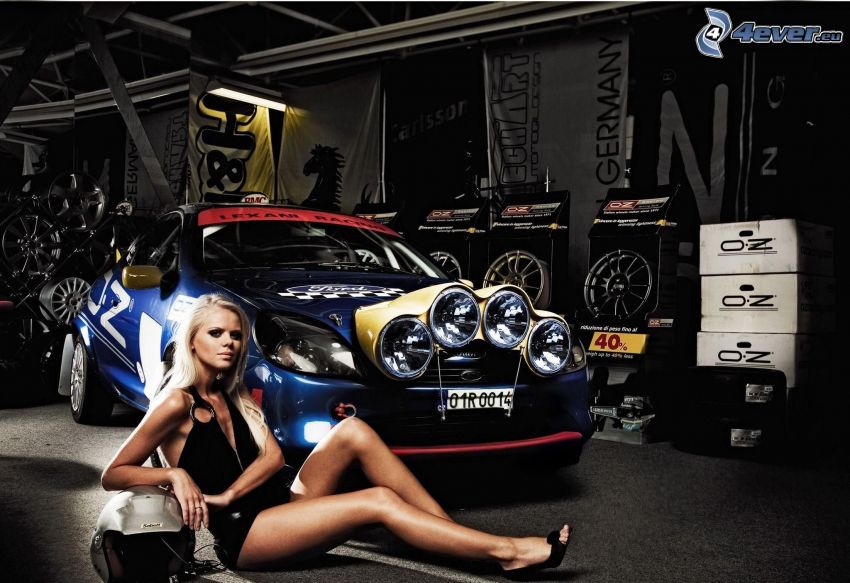 Ford, tuning, sexig blondin