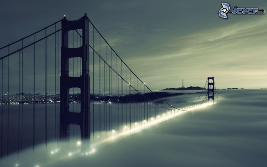 Golden Gate, San Francisco, dimma över havet