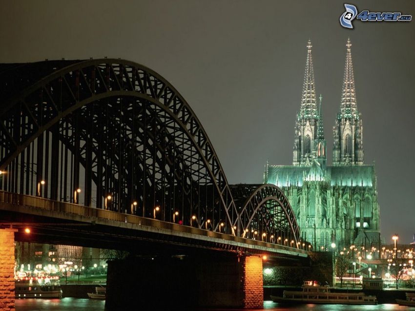 Köln, Hohenzollern Bridge, Katedralen i Köln, katedral, bro
