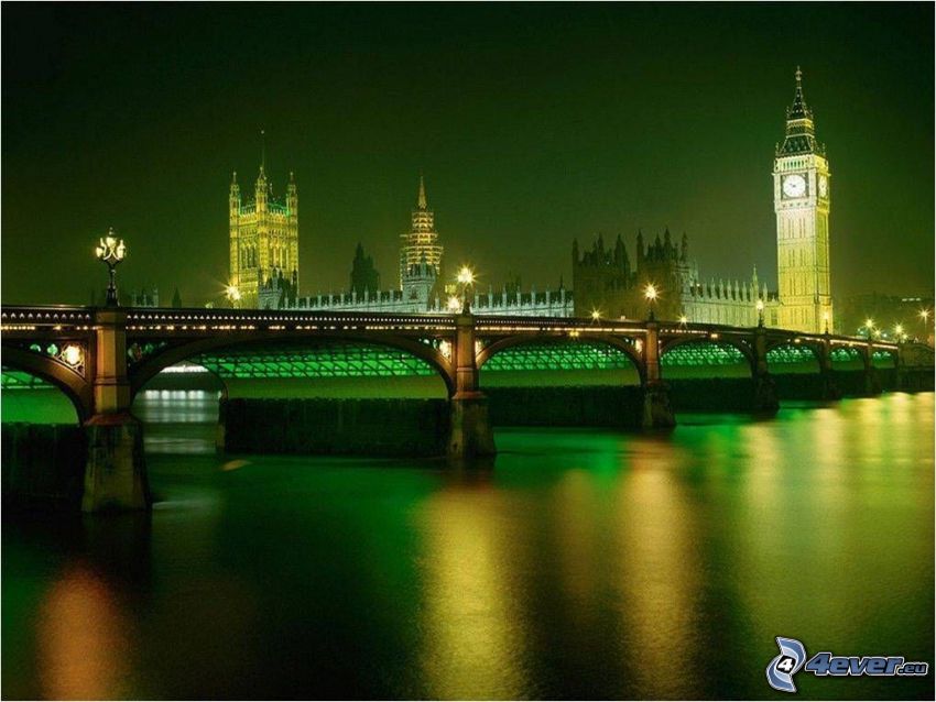 London, Big Ben, Thames, Westminsterpalatset, Brittiska parlamentet, bro