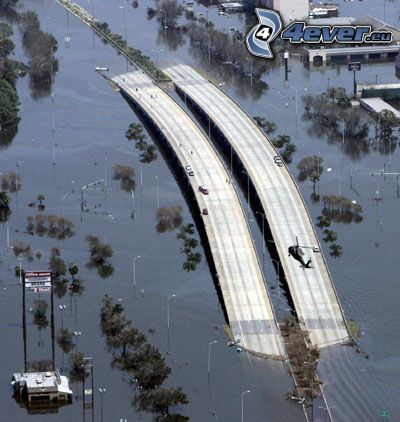motorväg, översvämning