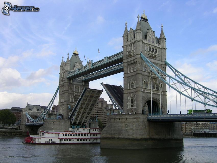 Tower Bridge, båt, Thames