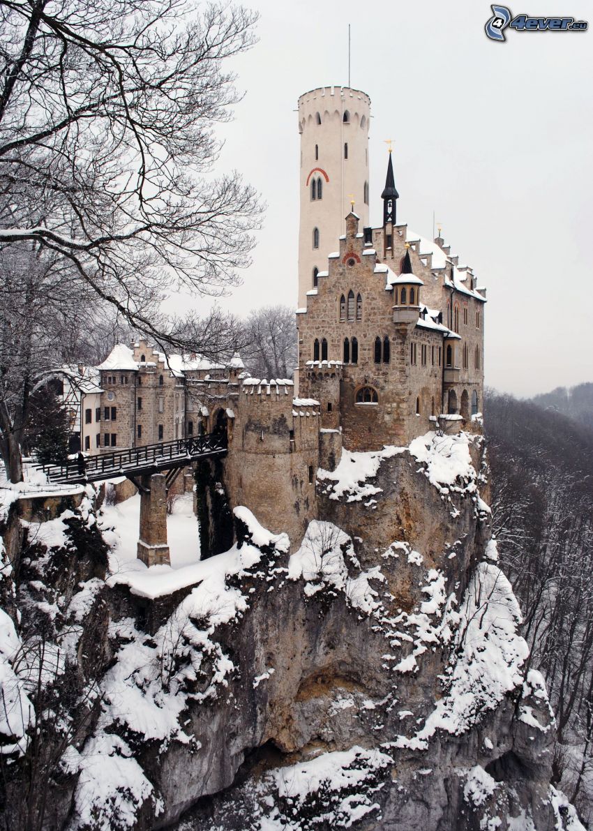 Lichtenstein Castle, snö