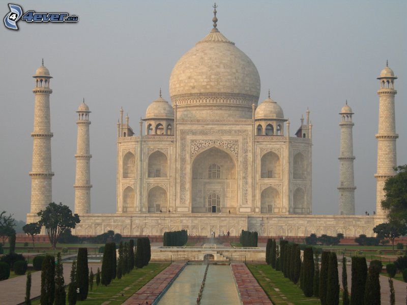 Taj Mahal, träd, park