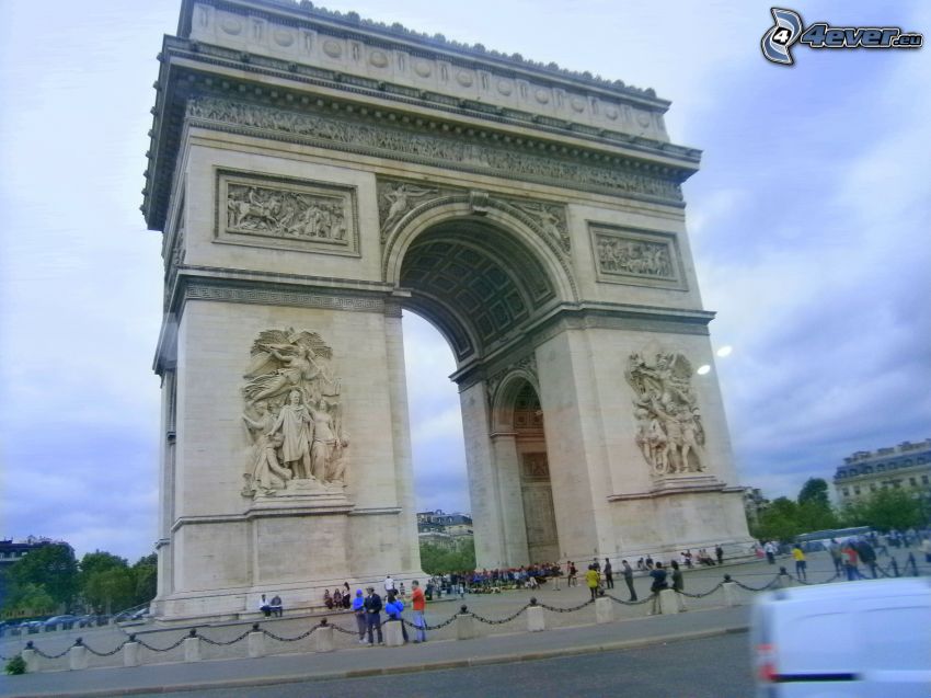Triumfbågen, Paris, Frankrike, människor