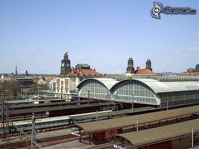 järnvägsstation, Prag, tåg